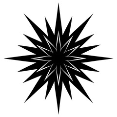 Blazing Star Flower Black Vector – Spiky Purple Bloom Design