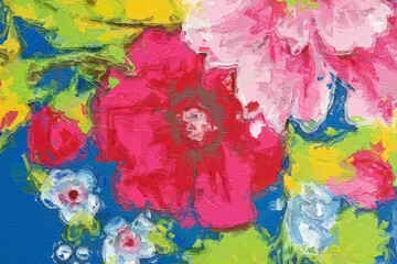 Various oil paintings, flowers, paisley roses, peonies, chrysanthemums, cranes, parrots, and other beautiful things