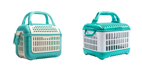 Colorful Plastic Pet Carrier with Ventilation Holes and Ergonomic Handle