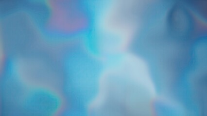 Abstract iridescent blue background with soft focus and rainbow effects