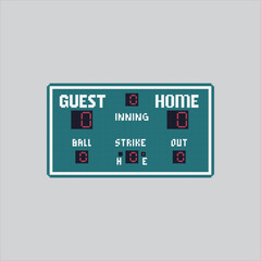 Pixel art illustration Baseball Scoreboard. Pixelated Stadium Score. Baseball Scoreboard Point Stadium Icon pixelated for the pixel art game and icon for website and video game. old school retro.