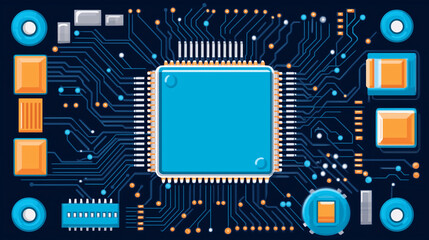 Fototapeta premium Technological Core: An illustrative representation of a central processing unit (CPU) board.