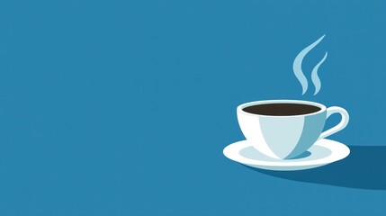 Obraz premium A simple, flat-style illustration of a coffee cup with steam rising.