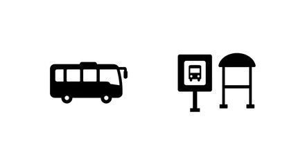 Bus symbol bus stop sign symbol vector icon