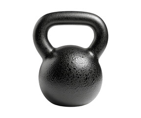 Black Kettlebell Isolated on White Background for Fitness Training