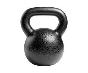 Black Kettlebell Isolated on White Background for Fitness Training