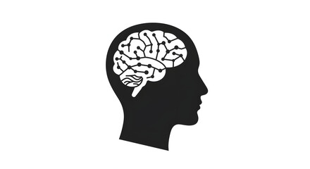 Head with brain symbol vector icon