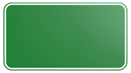 Blank green sign used for directional purposes in various locations isolated on transparent background.