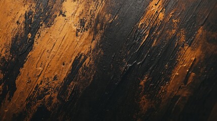 Abstract Black and Gold Textured Paint Background