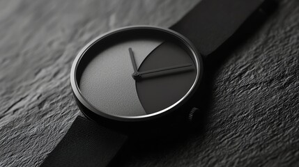 Modern minimalist wristwatch with a polished ceramic finish, elegant and timeless craftsmanship