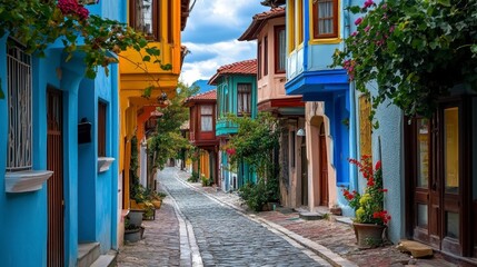 Fototapeta premium Colorful Old Town Alley