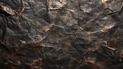 Dark Crumpled Paper With Bronze Accents