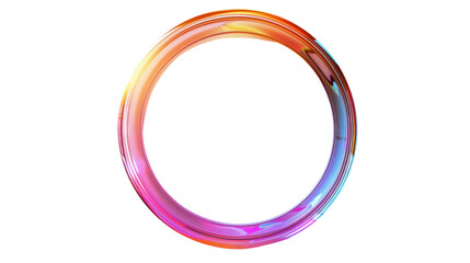 Colorful gradient circle forming a round frame on transparent background
