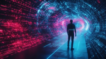 Futuristic Light Tunnel Scene