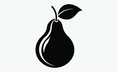 Pear fruit silhouette vector, Pear icon vector, pear fruit silhouette vector   