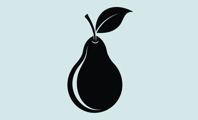Pear fruit silhouette vector, Pear icon vector, pear fruit silhouette vector   