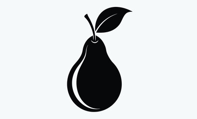 Pear fruit silhouette vector, Pear icon vector, pear fruit silhouette vector   