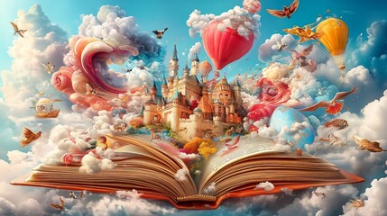 A fascinating fantasy world of an interesting.?ultivating taste, imagination, thinking and creativity, concept.