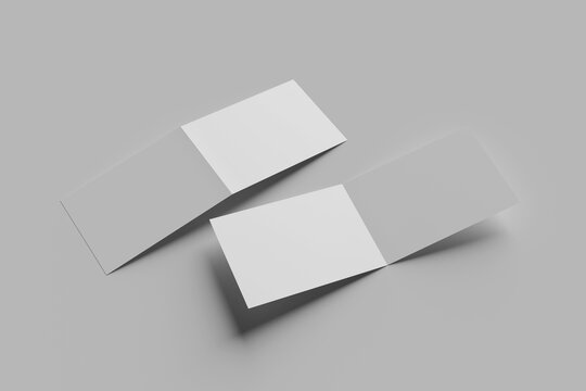 Blank A4 landscape bi-fold brochure for mockup - 3D illustration