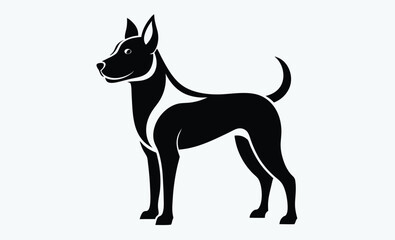Boarder dog resting silhouette