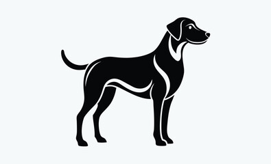 Boarder dog resting silhouette