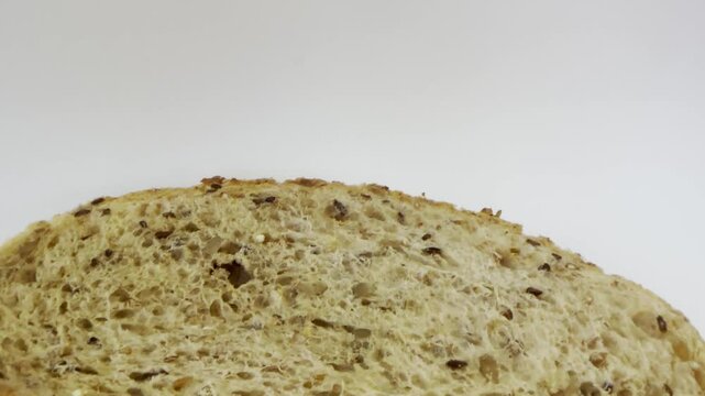 Multigrain bread slice isolated on white background