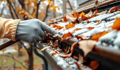 gutter cleaning autumn leaves winter prep