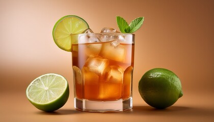 cocktail with lime and mint