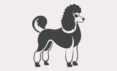 French poodle silhouette vector, walking Poodle dog silhouette isolated on a white background. Vector illustration  