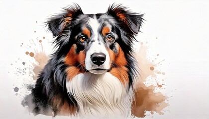 Fototapeta premium Illustration minimaliste d’un Border Collie, dessinée à la main à l’encre noire