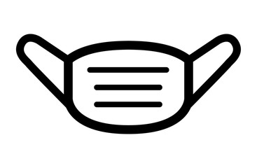 マスクのアイコンベクターイラスト シンプル モノクロ 白黒