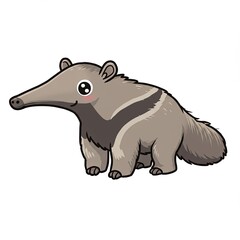 Obraz premium Cute cartoon anteater illustration with smiling face and long snout