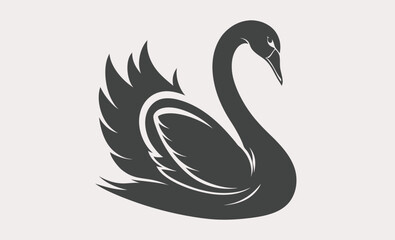 Black swan silhouette vector, black swan silhouette vector illustration  