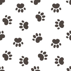 Seamless pattern with cartoon footprint. colorful illustration for kids. Animals. hand drawing, flat style. baby design for fabric, print, textile, wrapper