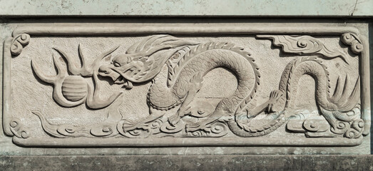 Traditional Chinese Dragon in a temple in Peking, China