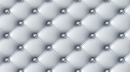 Elegant White Upholstery with Silver Buttons