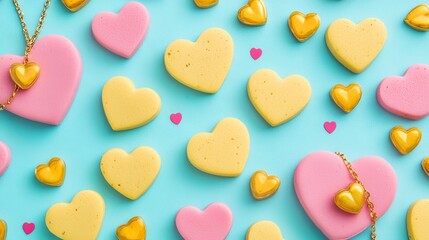 Obraz premium Heart-Shaped Treats: A Colorful Celebration