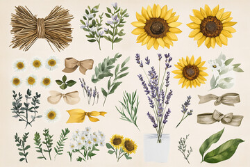 flowers on a white background