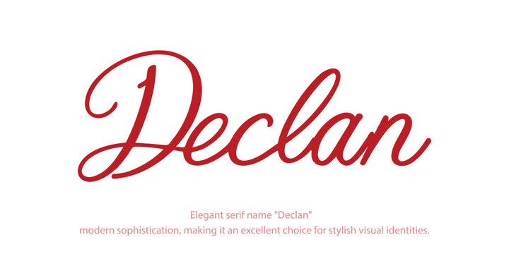 Elegant serif name "Declan" a refined and sophisticated typeface designed for luxury branding, high-end editorial layouts, and premium design projects. Perfect for fashion, upscale logos.