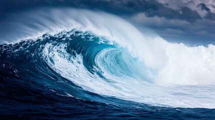 Fototapeta premium Powerful ocean wave crashing (1)