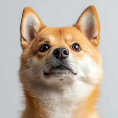 Obraz premium Adorable Shiba Inu Close-Up: The Loyal and Playful Japanese Breed Perfect for Dog Lovers