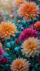 Fototapeta premium Vibrant abstract floral nature background with soft dream-like qualities.