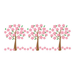 spring cherry blossom tree illustration