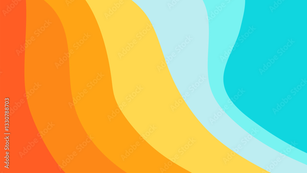Poster rainbow background with curved lines. abstract texture of wavy lines with colorful colors.