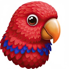 Fototapeta premium Vibrant parrot illustration with red, blue, and orange feathers on a white background