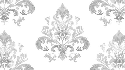 Elegant White Floral Damask Pattern, Elegant white floral damask pattern on a light background