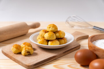 Delicious nastar cookies on a round white plate