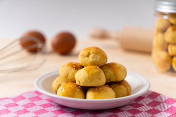 Delicious nastar cookies on a round white plate
