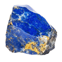 A Polished Chunk of Lapis Lazuli with Deep Blue Color Isolated on Transparent Background