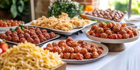Obraz premium National Meatball Day Celebration with Festive Table Spread